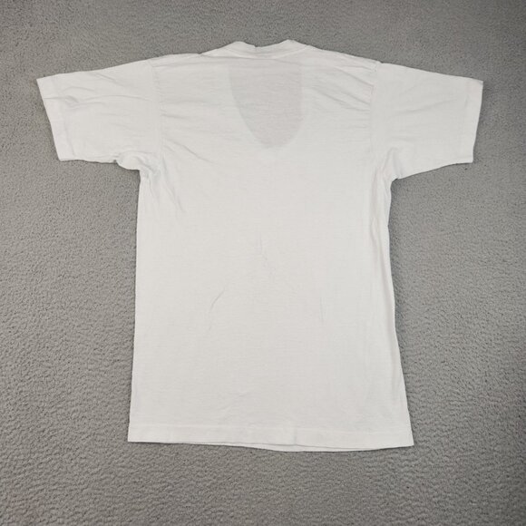 Vintage 80s BVD Single Stitch Blank Plain T Shirt Mens Large White Combed Cotton - Picture 2 of 11